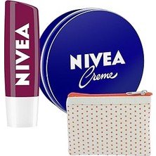 Nacario Creme Nemlendirici 30ML ve Böğürtlen Dudak Bakım Kremi 4.8gr, Hafif Bordo Işıltı, Pü
