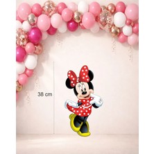 Sinek Kupası Tasarım Minnie Mouse Kırmızı Temalı Ayaklı Pano (38 Cm) Doğum Günü Süsü 300GR Kuşe Kağıt