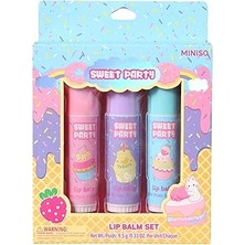 Nacario Miniso Sweat Party Tatlı Temalı 3'lü Lip Balm Seti, 2017402610100
