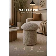 Muba Online Luxury Mantar Puf – Ithal Bukle Kumaş, Modern & Zarif