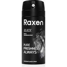 Nacario Raxen Erkek Deodorant Spreyi - Black Serisi - 150ML - Etkili Ter Kokusu Önleyici - Alüminy