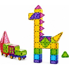 Manyetik Yapı Blokları 123 Parça – Magnetic Building Tiles Eğitici Stem Oyuncak Seti 3+ Yaş