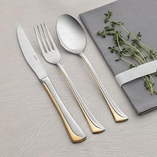 Nacario Maksi Altın Saten 6 Kişilik 36 Parça Çatal Kaşık Bıçak Takımı