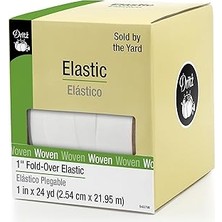 Nacario Dritz 9487W Katlanır Dokuma Elastik, 3,5 cm x 24 Yard, Beyaz