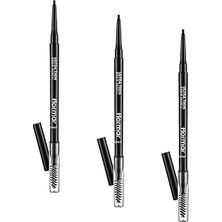Nacario Flormar Ultra Thin Fırça Başlıklı & Asansörlü Ucu Ince Kaş Kalemi 004 Dark Brown (3