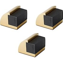 Nacario Metal Kapı Stoperi 3’lü Set Oval Gold Altın Güçlü Yapışkanlı Kauçuk Kapı Tampon