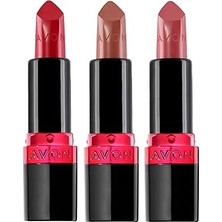 Nacario Avon Ultra Kremsi Ruj Paketi Blush Nude, Cappuccino ve Red 2000