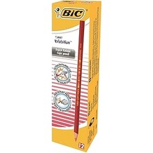 Nacario Bıc Evolution Kırmızı Kopya Kalemi 12'li Kutu,kıymık Oluşturmaz, Çiğnemeye Karşı D