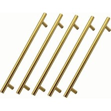 Nacario Alteta Gold Altın 320 mm Metal Mobilya Kulp 5 Adet Mutfak Dolap Çekmece Dolabı Kapak Kulp