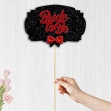 Nacario Süsle Bebek ve Parti Bride To Be Konuşma Balonu Çubuğu - Siyah & Kırmızı