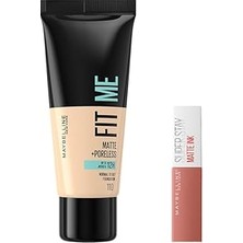 Nacario Maybelline New York Fit Me Matte+Poreless Fondöten 110 Porcelain & Mini Super Stay Matte In