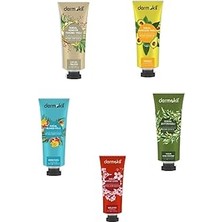 Nacario Dermokil 5'li Set Kenevir Tohumu+Mango+Kiraz+Avakado+Zeytinyağlı Yağlı El ve Vücut Krem