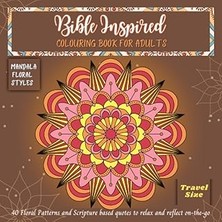 Nacario Independently Published Bible Inspired - Colouring Book For Adults - Travel Size: 40 Floral