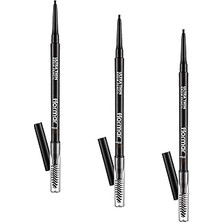 Nacario Flormar Ultra Thin Fırça Başlıklı & Asansörlü Ucu Ince Kaş Kalemi 003 Brown (3 Pake