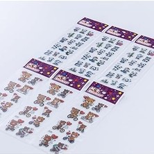Nacario Bimotif 6 Adet Kabartmalı Yapışkan Sticker, Sevimli Panda ve Ayılar