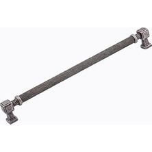 Nacario Talas Antik Gümüş 256 mm Tırtıklı Metal Kulp Kapak Kulpu Dayanıklı Kulpları Mobilya