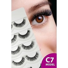 Nacario Ruby Face Doğal Görünümlü Ipek Bütün 5li Takma Kirpik Seti- 5 Çift Gerçek Takma Ki