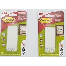 Nacario 3m Command 17206 Büyük Boy Cırt Cırt Bant, 2 Paket, Beyaz