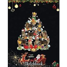 Nacario Christmas Sketch Book: Cat Lover Gifts Bengal Tree Christmas Light, 120 Pages Help You Desig
