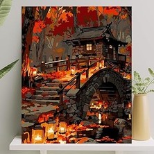 Nacario Sayılarla Boyama Tuval Seti Fırça Boya Dahil (Çıtalı) 40X50 cm - Taş Ev