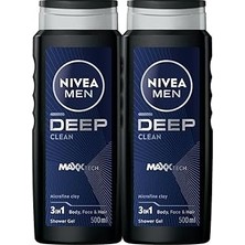 Nacario Nivea Men Deep Dimension Duş Jeli, Vücut,yüz ve Saç Şampuanı 2X500ML