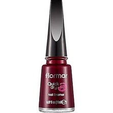 Nacario Flormar Oje- Quick Dry Nail Enamel Çabuk Kuruyan Koyu Bordo Oje 8690604378784 34000009-QD22