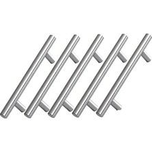 Nacario 5 Adet Rosemary Inox Metal Kulp 96 mm (9.6 Cm) Mobilya Mutfak Çekmece Dolap Kapak Kulpu Ku