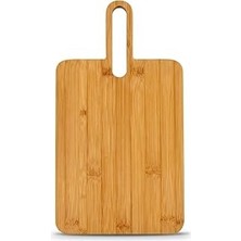Nacario Bambu Kesme Tahtası, Doğal Bambu Malzeme, Saplı Tasarım, Servis Tepsisi, 36X20 Cm, Peyni