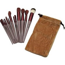 Nacario 13PCS Eflatun Kadife Torbalı Makyaj Fırça Set