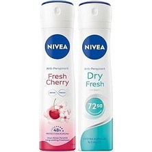 Nacario Nıvea Kadın Sprey Deodorant Cherry Fresh 150 Ml, 48 Saat Anti-Perspirant Koruma ve Nıvea Ka