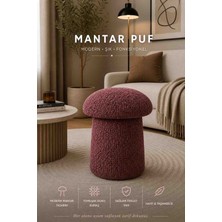 Muba Online Luxury Mantar Puf – Ithal Bukle Kumaş, Modern & Zarif