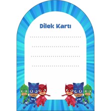 Sinek Kupası Tasarım Pj Mask Pijamaskeliler Dilek Kartı 18'li *kalın Kağıt 8*12 cm