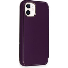 Solmazlar Online iPhone 12 Kılıf Dolpin Kapaklı - Derin Mor