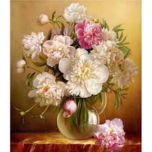 Empressco Sayılarla Boyama Seti Çerçeveli Kasnaklı Vazodaki Şakayıklar 40 x 50 cm - Fiyatı, Yorumları