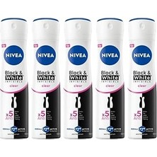 Nacario Nıvea Kadın Sprey Deodorant Black&white Invisible Clear 48 Saat Anti-Perspirant Koruma 150M
