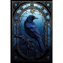 Nacario Independently Published 2024 Weekly Planner: Beautiful Raven In Stained Glass Windows: (Janu