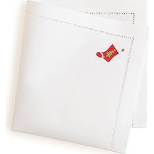 Nacario Volante Nakıslı Peçete 40X40 cm Beyaz