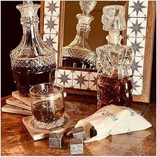 Nacario Pinecone 9 Adet Viski Soğutma Taşı Seti Viski Taşı Kesesi Doğal Granit Premium Hediyel