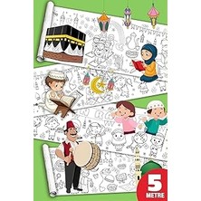 Nacario Sinaticaret Ramazan Temalı Dev Boyama Kağıdı, Çocuk Boyama Rulosu, 5 Metre, Büyük Boy