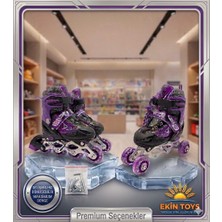 Ekin Toys Işıklı Ayarlanabilir (Alıştırma ve Sıralı) Paten L Beden (38-41NUMARA)