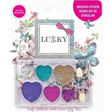 Nacario Lukky 6 Lı Kalp Şeklinde Simli Krem Göz Farı Seti
