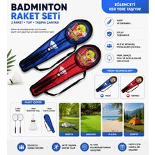 Badminton Raket Seti 2'li – Top ve Taşıma Çantalı | Mavi & Kırmızı Renk Seçenekleri