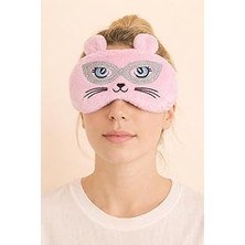 Nacario Katia & Bony Kedi Desenli Göz Uyku Bandı Pembe