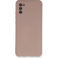 Galaxy A03S Kılıf Nano Içi Kadife Silikon - Pudra