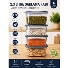 4'lü 2.3 Litre Strip Erzak Saklama Kabı Antrasit
