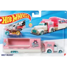 Hot Wheels Oyuncak Taşıyıcı Tır Pembe Beyaz, Eğlenceli Oyuncak, Çocuklar Için Güvenli, Kaliteli Malz