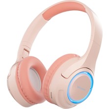 Wesdar K-216H Bluetooth Kulak Üstü Işıklı Kulaklık Pembe, Kristal Ses Kalitesi, Uzun Pil Ömrü, Prati