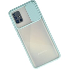 Galaxy A71 Kılıf Palm Buzlu Kamera Sürgülü Silikon - Turkuaz