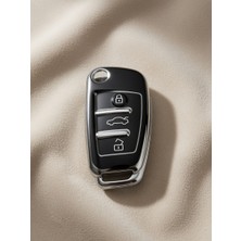 Audi A1 A3 8p 81 A4 A5 B6 B7 B8 A6 A7 C5 C6 4f Q3 Q5 Q7 Nano Anahtar Koruma Kılıfı Siyah Gümüş Renk