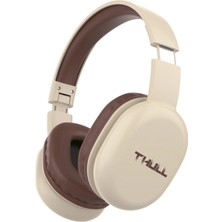 Thull THL-HS-ZW064 Kafaüstü Kulaklık Krem, Kristal Ses Kalitesi, Uzun Pil Ömrü, Pratik Kullanım